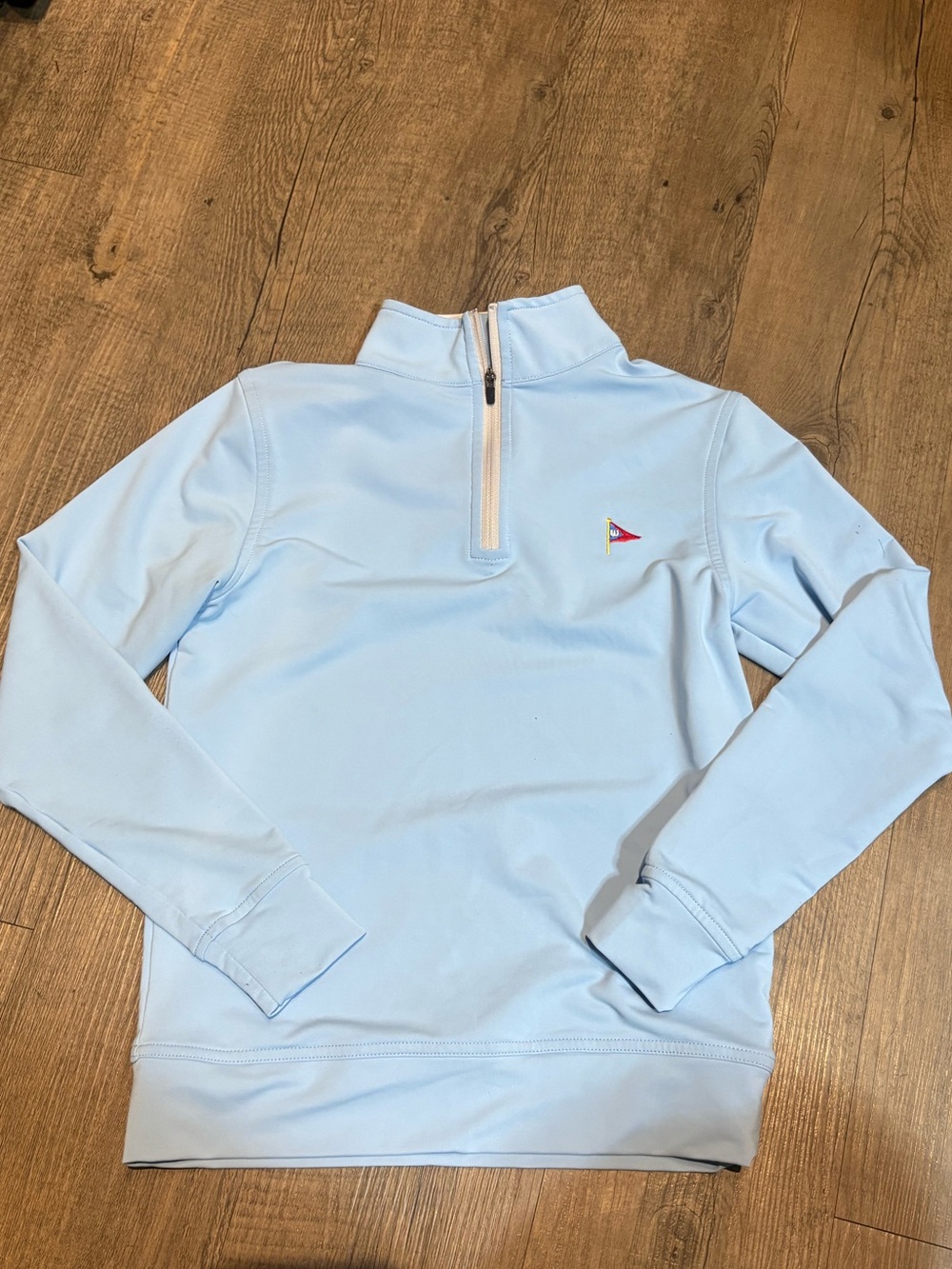 Kids Peter Millar Light Blue Quarter-Zip Pullover